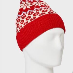 NWT Goodfellow & Co Red and White Knit Beanie